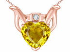 Star K™ Claddagh Love Pendant Necklace With 8mm Heart Genuine Citrine
