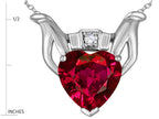 Star K™ Claddagh Love Pendant Necklace With 8mm Heart Created Ruby