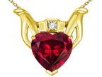Star K™ Claddagh Love Pendant Necklace With 8mm Heart Created Ruby