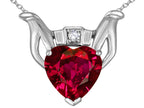 Star K™ Claddagh Love Pendant Necklace With 8mm Heart Created Ruby