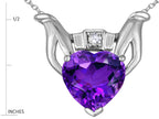 Star K™ Claddagh Love Pendant Necklace With 8mm Heart Genuine Amethyst