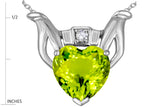 Star K™ Claddagh Love Pendant Necklace With 8mm Heart Genuine Peridot