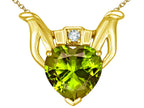 Star K™ Claddagh Love Pendant Necklace With 8mm Heart Genuine Peridot