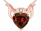 Star K™ Claddagh Love Pendant Necklace With 8mm Heart Genuine Garnet