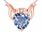Star K™ Claddagh Love Pendant Necklace With 8mm Heart Simulated Aquamarine