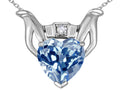 Star K™ Claddagh Love Pendant Necklace With 8mm Heart Simulated Aquamarine