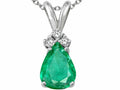 Tommaso Design™ Pear Shape Genuine Emerald Pendant Necklace