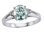 Tommaso Design Genuine Aquamarine Round 7mm s Ring