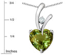 Star K™ Heart Shape 8mm Simulated Green Tourmaline Endless Love Pendant Necklace