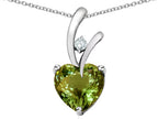 Star K™ Heart Shape 8mm Simulated Green Tourmaline Endless Love Pendant Necklace