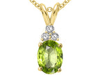 Tommaso Design™ Oval Genuine Peridot Pendant Necklace