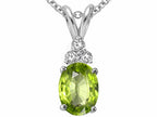 Tommaso Design™ Oval Genuine Peridot Pendant Necklace