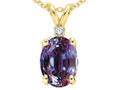 Tommaso Design™ Oval Simulated Alexandrite And Pendant Necklace