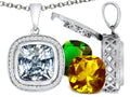 Switch-It Gems™ Interchangeable Simulated White Topaz Pendant Necklace Set with 12 Cushion-Cut 10mm Simulated Birth Mont