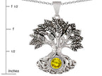 Star K Tree Of Life Good Luck Pendant Necklace With 7mm Round Simulated Citrine