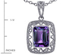 Star K™ Emerald Cut Simulated Alexandrite Pendant Necklace
