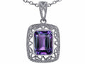 Star K™ Emerald Cut Simulated Alexandrite Pendant Necklace