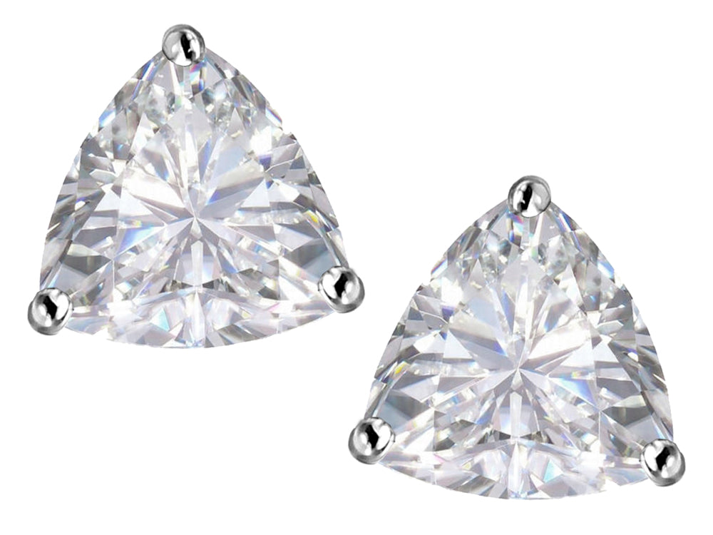 Star K™ Trillion 7mm White Topaz Earrings Studs