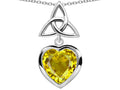 Star K™ Love Knot Pendant Necklace with Heart 9mm Simulated Citrine