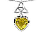 Star K™ Love Knot Pendant Necklace with Heart 9mm Simulated Citrine