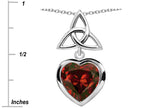 Star K™ Love Knot Pendant Necklace with Heart 9mm Simulated Garnet