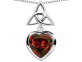 Star K™ Love Knot Pendant Necklace with Heart 9mm Simulated Garnet
