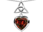 Star K™ Love Knot Pendant Necklace with Heart 9mm Simulated Garnet