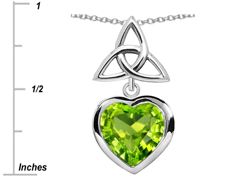 Star K™ Love Knot Pendant Necklace with Heart 9mm Simulated Peridot