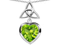 Star K™ Love Knot Pendant Necklace with Heart 9mm Simulated Peridot