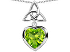 Star K™ Love Knot Pendant Necklace with Heart 9mm Simulated Peridot