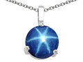 Tommaso Design™ 7mm Round Simulated Star Sapphire Pendant Necklace
