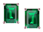 Star K™ Emerald Cut 8x6mm Simulated Emerald Earrings Studs