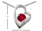 Star K™ Round 7mm Created Ruby Floating Heart Pendant Necklace