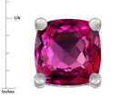 Star K™ Cushion-Cut 7mm Simulated Pink Tourmaline Earrings Studs