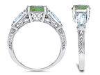 Star K Round 7mm Simulated Green Tourmaline Ring