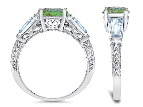 Star K Round 7mm Simulated Green Tourmaline Ring