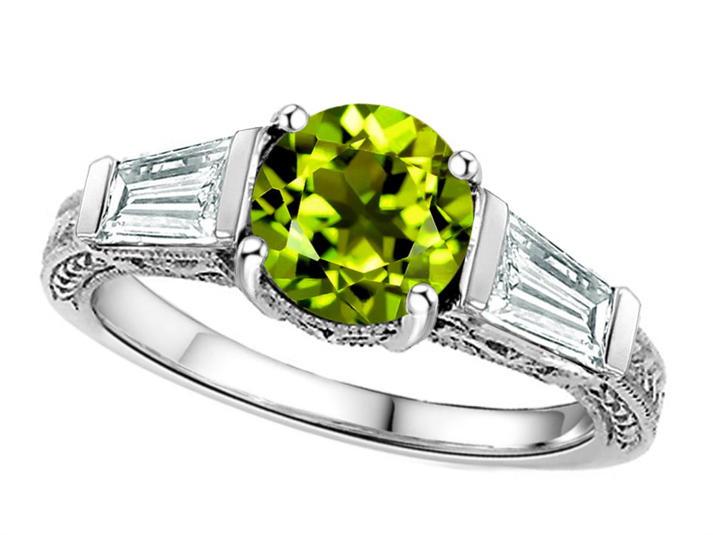 Star K Round 7mm Simulated Green Tourmaline Ring