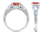 Star K Round 7mm Simulated Orange Mexican Fire Opal Ring