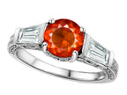 Star K Round 7mm Simulated Orange Mexican Fire Opal Ring