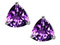 Star K™ Trillion 7mm Genuine Amethyst Earrings Studs