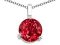 Tommaso Design™ Round Created Ruby Pendant Necklace