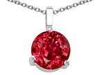 Tommaso Design™ Round Created Ruby Pendant Necklace