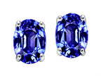 Tommaso Design™ Simulated Tanzanite Oval 8x6mm Earrings Studs