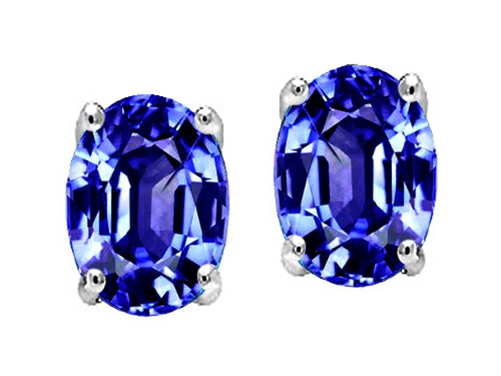 Tommaso Design™ Simulated Tanzanite Oval 8x6mm Earrings Studs