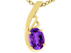 Tommaso Design™ Oval Genuine Amethyst Pendant Necklace