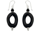 Noah Philippe™ Simulated Black Onyx Oval Hoop EarringsDrops