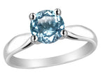 Star K 7mm Round Simulated Aquamarine Ring