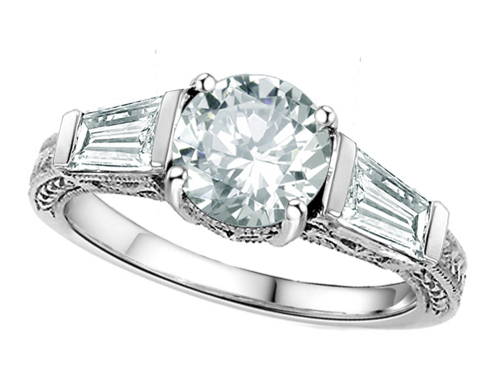 Star K Round 7mm White Topaz Ring