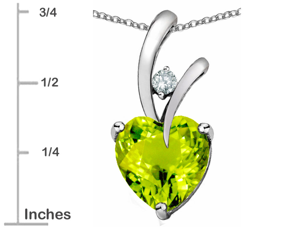 Star K™ Heart Shape 8mm Simulated Peridot and Cubic Zirconia Endless Love Pendant Necklace