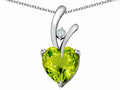 Star K™ Heart Shape 8mm Simulated Peridot and Cubic Zirconia Endless Love Pendant Necklace